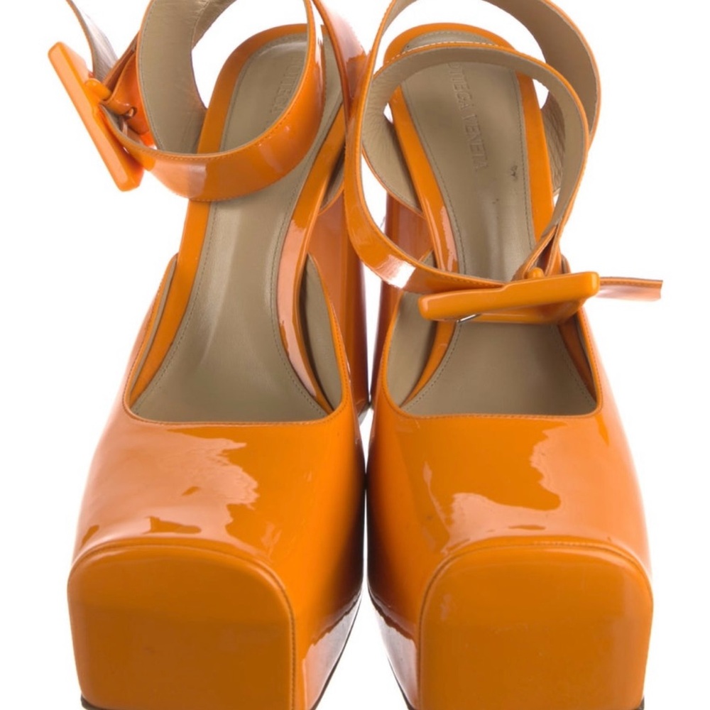 Bottega Veneta Vibrant Orange Platform Shoes